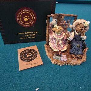 Boyds Bears Blue and Pink Figurine with Mirror